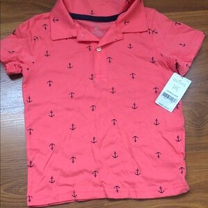 Carter's Coral Polo with Anchor Design